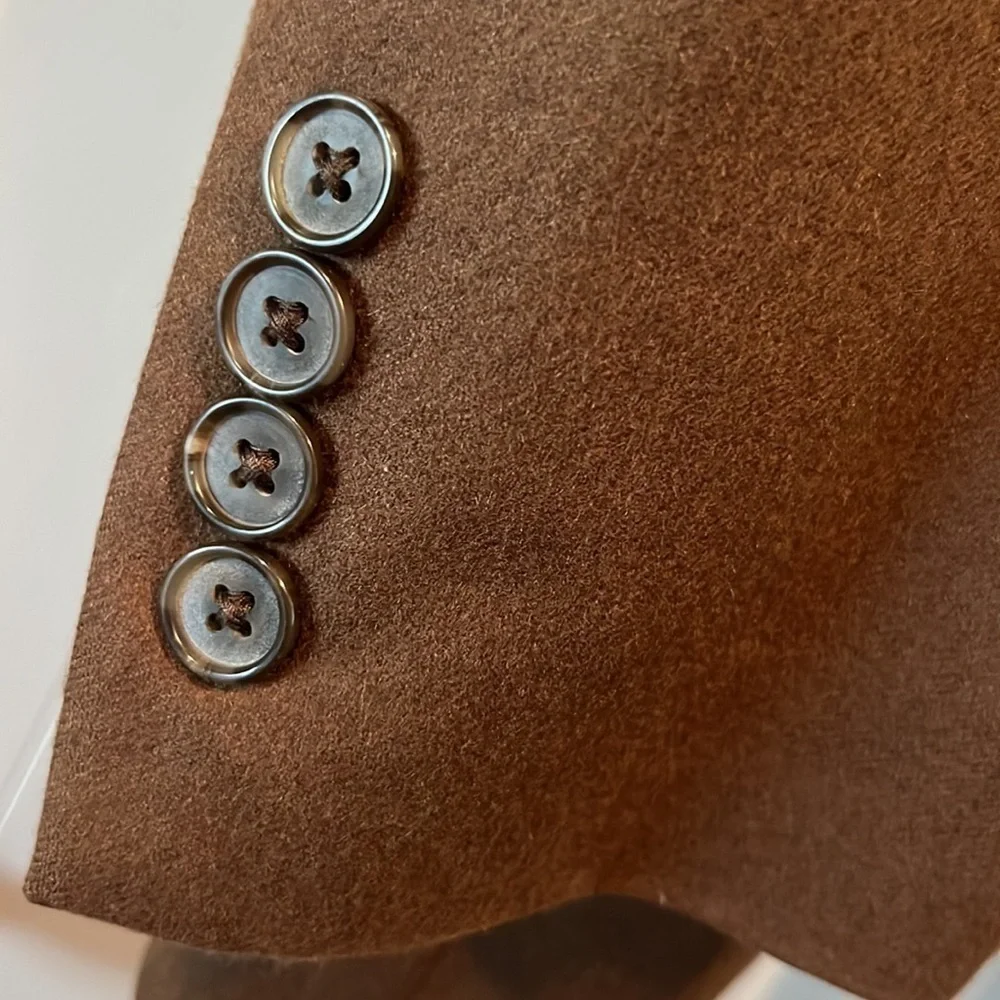 100% cashmere dark camel brown sports coat blazer 41 Reg work office